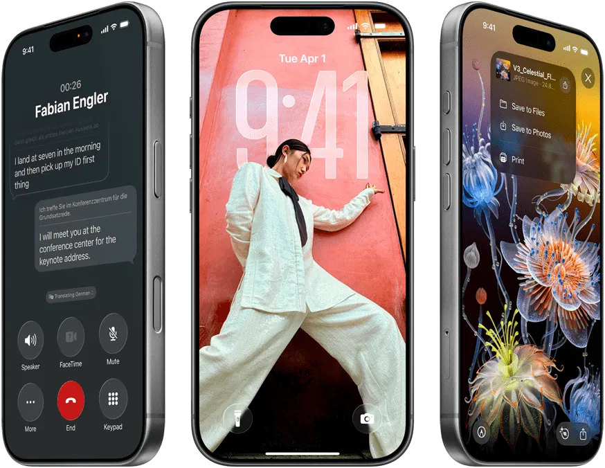 iOS. Nový styl. Víc kouzel.<br>Dělaný pro Apple Intelligence.
